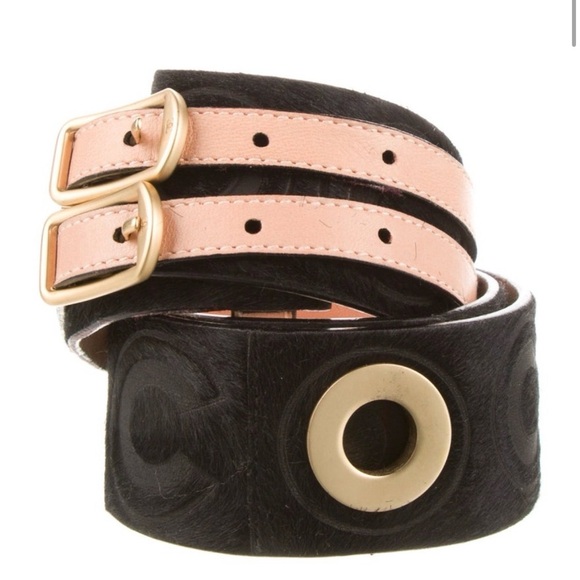 CHANEL Accessories - 💋CHANEL Black and Tan Belt with Gold Buckles